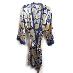 Oscar De La Renta Floral Kimono robe pink label M